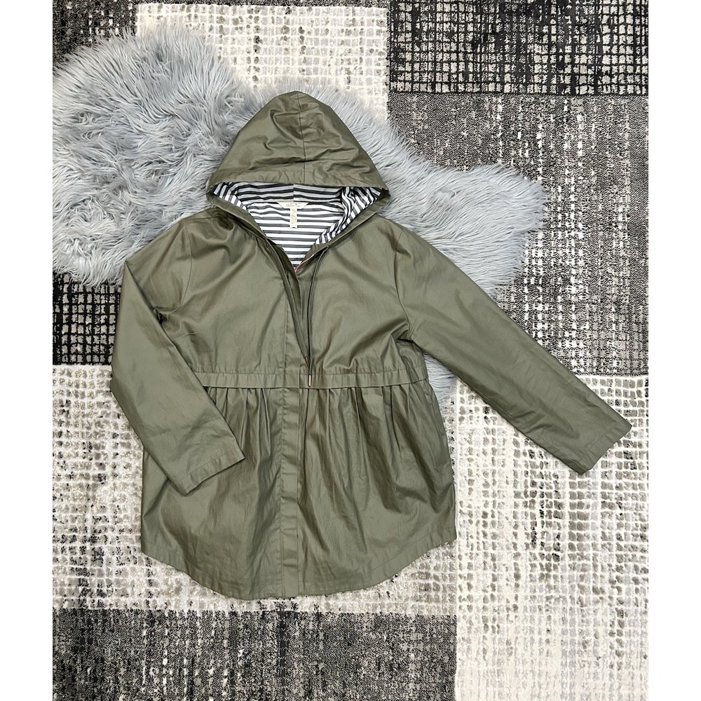 MATILDA JANE Skies Are‎ Grey Raincoat Jacket Size Medium Olive Green Women Coat